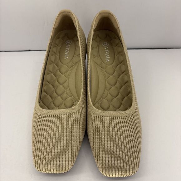 Vivaia Square-Toe Wedge (Margot Wedge Pro) Almond Brown Womens Size US 8.5-9 - Picture 3 of 16